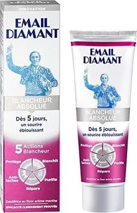 Pasta dhëmbësh Email Diamant Blancheur Absolue, zbardhuese, me fluor, 75 ml