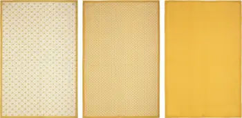 Set peshqirë kuzhine 5Five, pambuk, set 3 copë, 70 x 45 cm, të verdhë