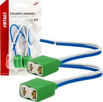 Izolator llampash H7 AMiO 03054, 12V 24V, qeramik, në palë