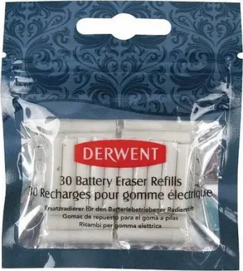 Goma zëvendësuese Derwent Replacement Erasers, set 30 copë, për gomë elektrike, të bardha