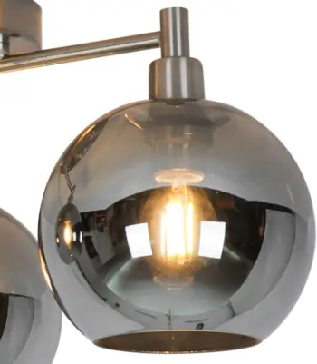 Llambë tavani Domoletti Anna CL23013 3xE27, kromo, xham smoky