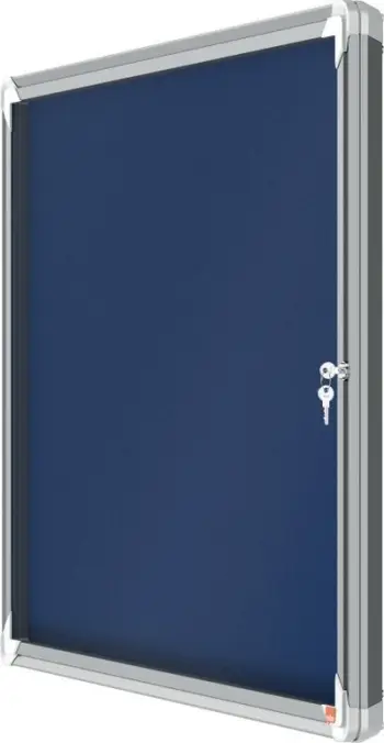 Kasafortë njoftimesh Nobo Premium Plus, 8 x A4, filc blu, bravë me çelës