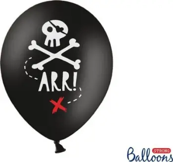 Balona pirate Party Deco, set 6 copë, 30cm, shumëngjyrëshe