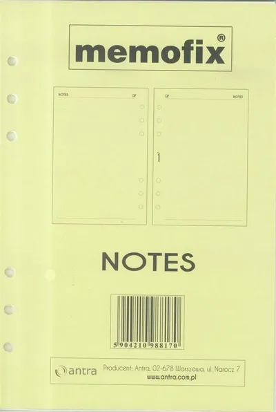 Fletë shënimi Antra A5 Insert For Organizer, format A5, ngjyrë e bardhë - 1