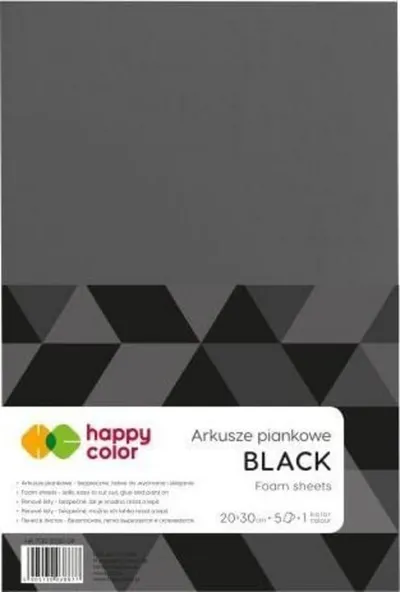 Fletë shkumë GDD Happy Color, A4, set 5 copë, e zezë - 1