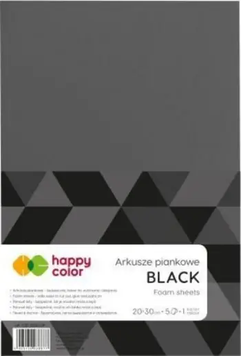 Fletë shkumë GDD Happy Color, A4, set 5 copë, e zezë