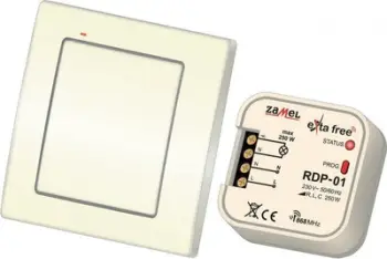 Komplet kontrolli wireless ndriçimi Zamel RNK02 RDP01 RZB 02, rreze e gjatë, konsum i ulët energjie, i bardhë
