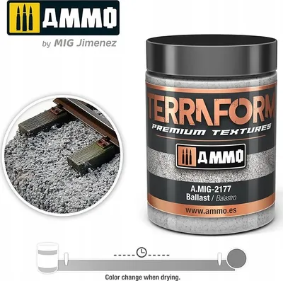 Pastë akrilike modeli Ammo Terraform Premium Textures Ballast 2177, 100 ml, gri - 1