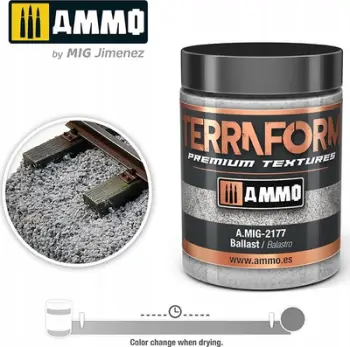 Pastë akrilike modeli Ammo Terraform Premium Textures Ballast 2177, 100 ml, gri