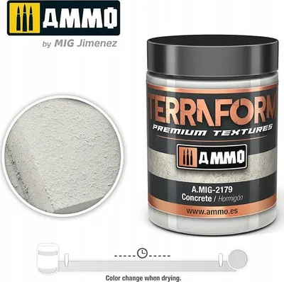 Pastë akrilike modelimi Ammo Mig 2179 Terraform Concrete, 100ml, gri - 1