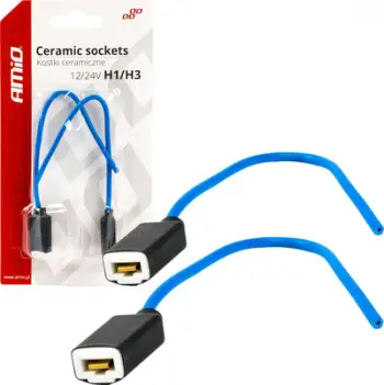 Izolues për llampa H1 H3 AMiO 03050, qeramik plastik, set 2 copë