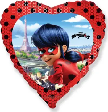 Balonë alumini Godan Miraculum Ladybug, 46 cm, shumëngjyrësh