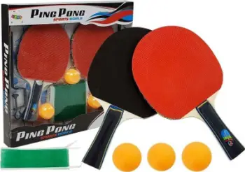 Set pingpongu Lean Sport Ping Pong Set Paddles Net, 2 paleta, rrjetë me toptha, shumëngjyrëshe