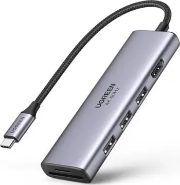 Docking stacion Ugreen UGR1078GRY, USB C 5 në 1, HDMI 4K, gri
