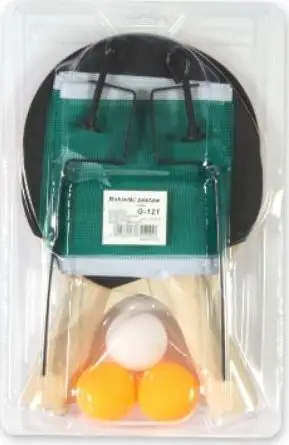 Set pingpongi Polsirhurt G121, 2 raketa, 3 topa me rrjetë