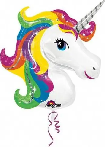 Balonë dekorative me helium Unicorn Rainbow L, shumëngjyrëshe