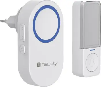 Zile dere me interfon Techly I-BELL-RING05, pa tela, IP56, e bardhë