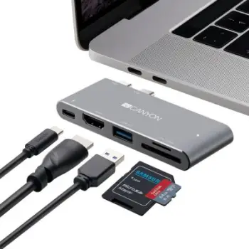 Docking station Canyon CNS-TDS05DG, HDMI 4K, i hirtë