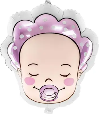 Balonë foli PartyDeco Baby Girl, 40x45cm, rozë