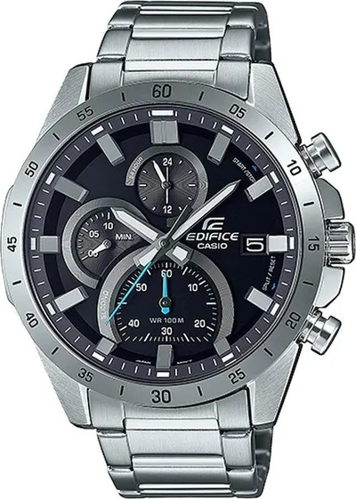 Orë dore Casio Edifice EFR-571D-1AVUEF, kronograf, çelik inox, argjend - 1