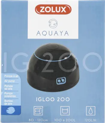 Pompë ajri për akuarium Zolux AQUAYA Igloo 200, për 100-200L, e zezë