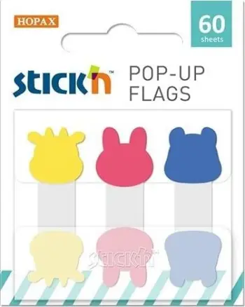 Shënues faqe Stickn Index Tabs, 2 shirita, dizajn kafshësh, shumëngjyrëshe
