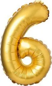 Balonë foli XXL numri 6, 61cm, ngjyrë ari - 1