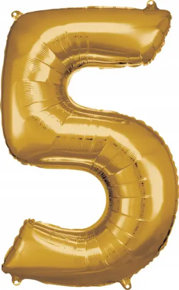 Balonë folie Amscan Super Shape, numri 5, 58 x 86 cm, argjendi