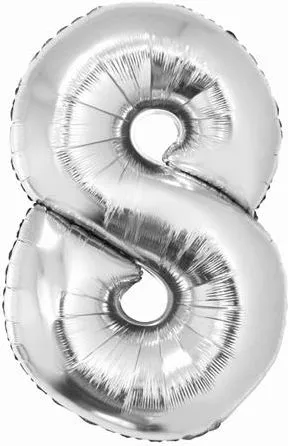 Balonë folie Balnek Slo 92 cm, numër 8, argjendtë - 1