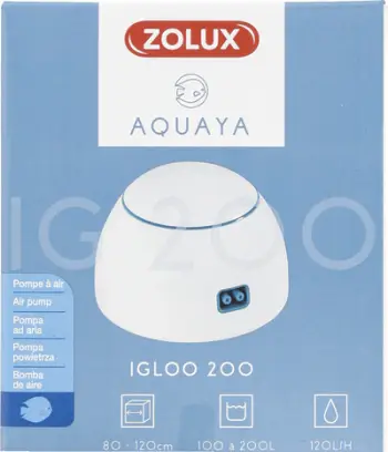 Pompë ajrimi për akuarium Zolux Aquaya Igloo 200, për 100 deri 200L, e bardhë