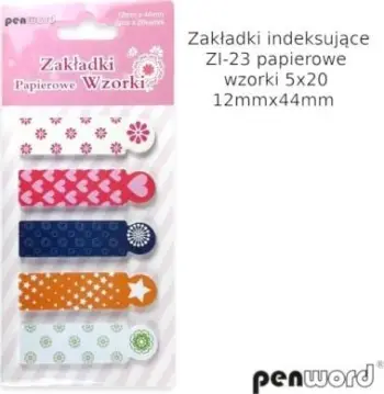 Shënues faqeje Penword Index Tabs Patterns, 12x44mm, 5x20 copë, shumëngjyrëshe