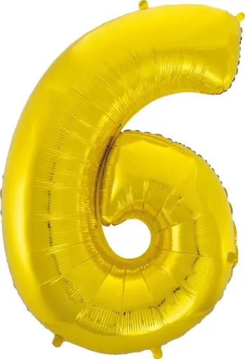 Balonë folie ALBI numër 6, 92 cm, ngjyrë ari
