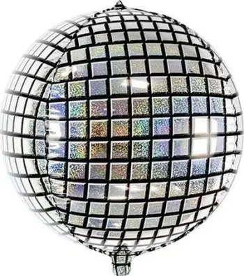 Balonë folie disco, 40 cm, holografike, shumëngjyrëshe