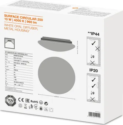 Llambë tavani Ledvance PLAFON SF CIRCULAR 250, 13W, 4000K, IP44, e bardhë - 7