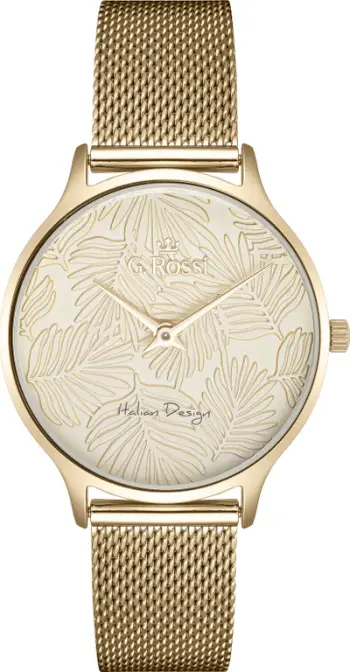 Orë dore femrash G.Rossi 12516B-4D1, kuarc, çelik inox, e artë