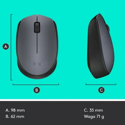 Maus M170 (910-004642), 1200DPI, i hirtë - 9
