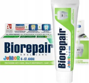 Pastë dhëmbësh për fëmijë Biorepair Junior 6-12 Years, mente, 75 ml