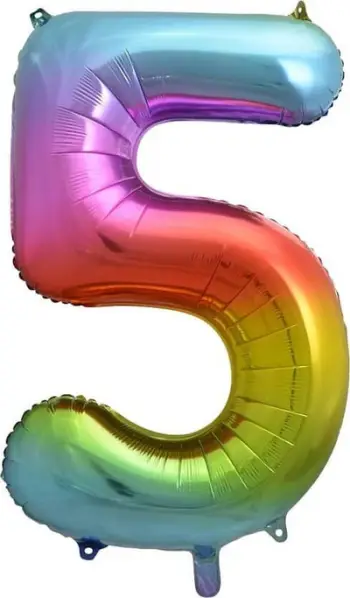 Balonë folie GoDan numri 5, 92cm, rainbow, shumëngjyrëshe