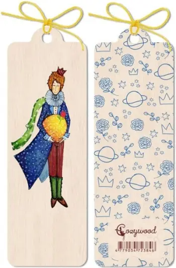 Shënues libri prej druri Cozywood The Little Prince, dizajn Princi i Vogël, ngjyrë natyrale