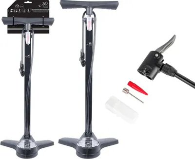 Pompe dyshemeje biçiklete XQMAX Pro Workshop, 160 PSI 11 bar, me manometër, e zezë - 4