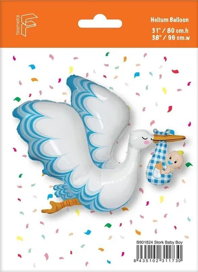 Balonë folie Godan Stork Baby Boy, 61 cm, blu - 2