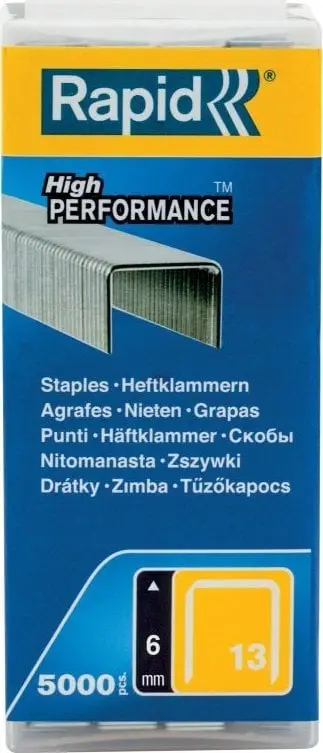 Kapëse tekstili Rapid No. 13 Finewire 6mm, metal