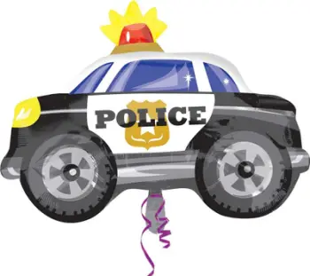 Balonë folie Police Car L, formë makine policie, shumëngjyrëshe