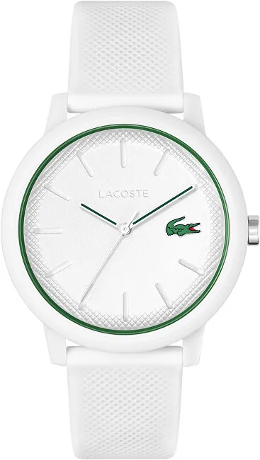 Ora dore Lacoste 12.12 Watch, 42mm, rezistente 50m, e bardhë - 1