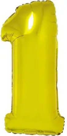 Balonë folje Balnek ALBI, numri 1, 92 cm, e artë