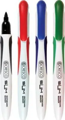 Shënues për tabelë të bardhë Cresco Slim Dry Erase, set 4 ngjyra