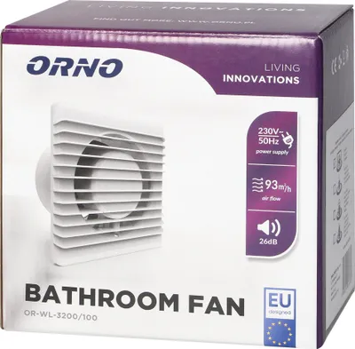 Ventilator banjo Orno Quiet, 100mm, standard, i bardhë - 2