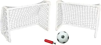 Set porta futbolli Master, 2 porta 61x45x30 cm, me top dhe pompë