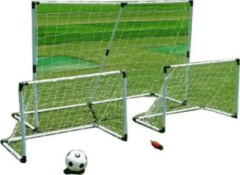 Set porte futbolli Master Football Goal 2 in 1, PVC, me top, e bardhë