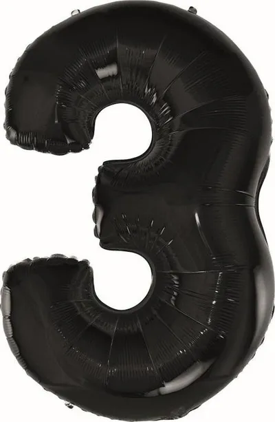 Balonë GoDan Beauty & Charm, shifër 3, 92cm, e zezë - 1